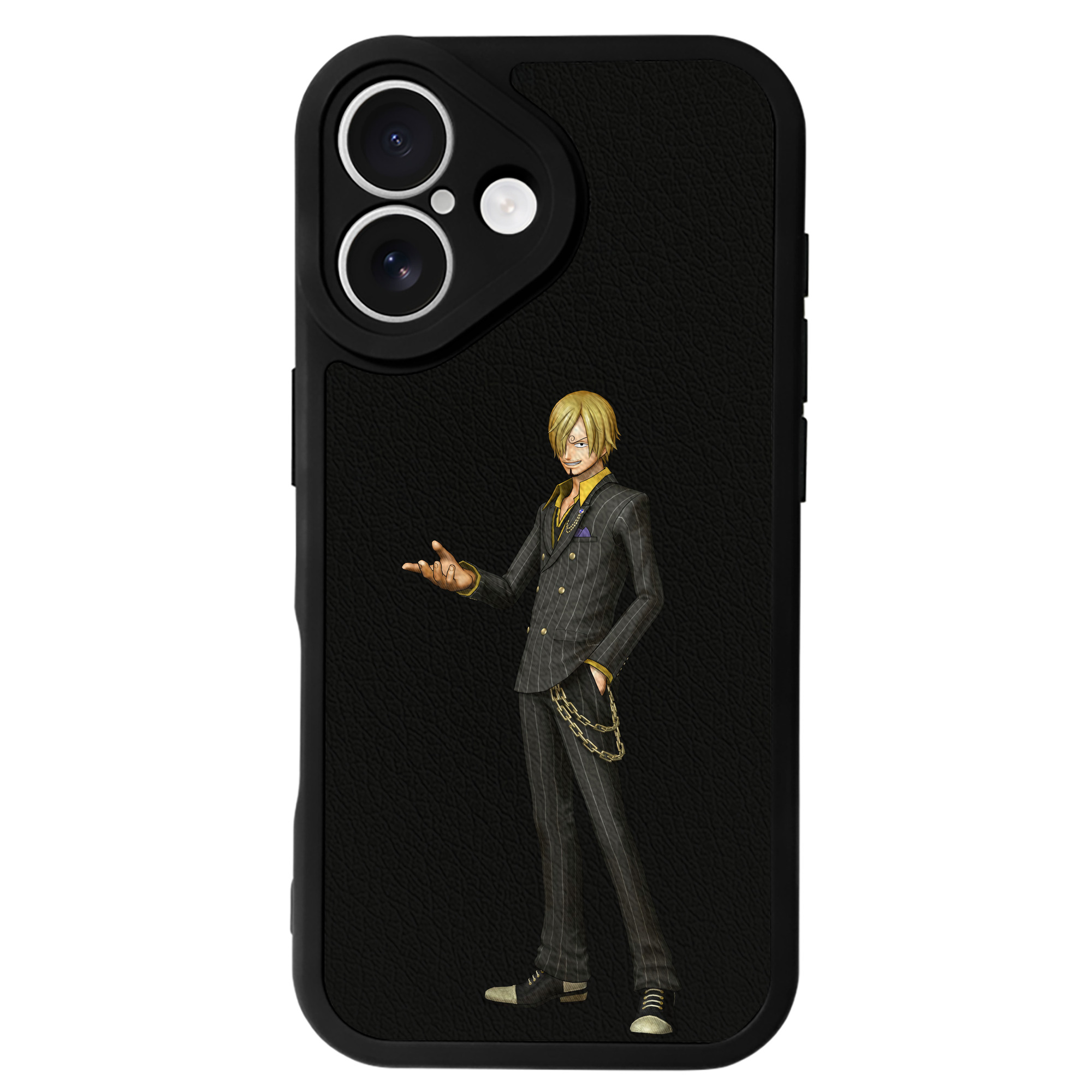 （画像用） ワンピース サンジ ONE PIECE Sanji 【iPhone 16シリーズ対応】シリコンスマホケース（レザー調） 材質：シリコン